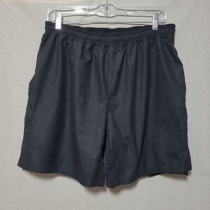 Soulcycle Lined Shorts Mens Large 7" Inseam Skull Print Drawstring Charcoal